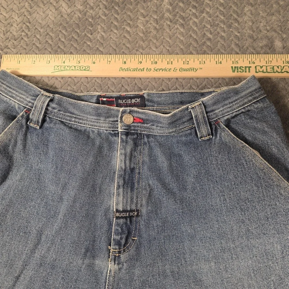 Vintage Bugle Boy Convertible Cargo Jeans Mens 32x28 Baggy Y2K Distressed Skater
